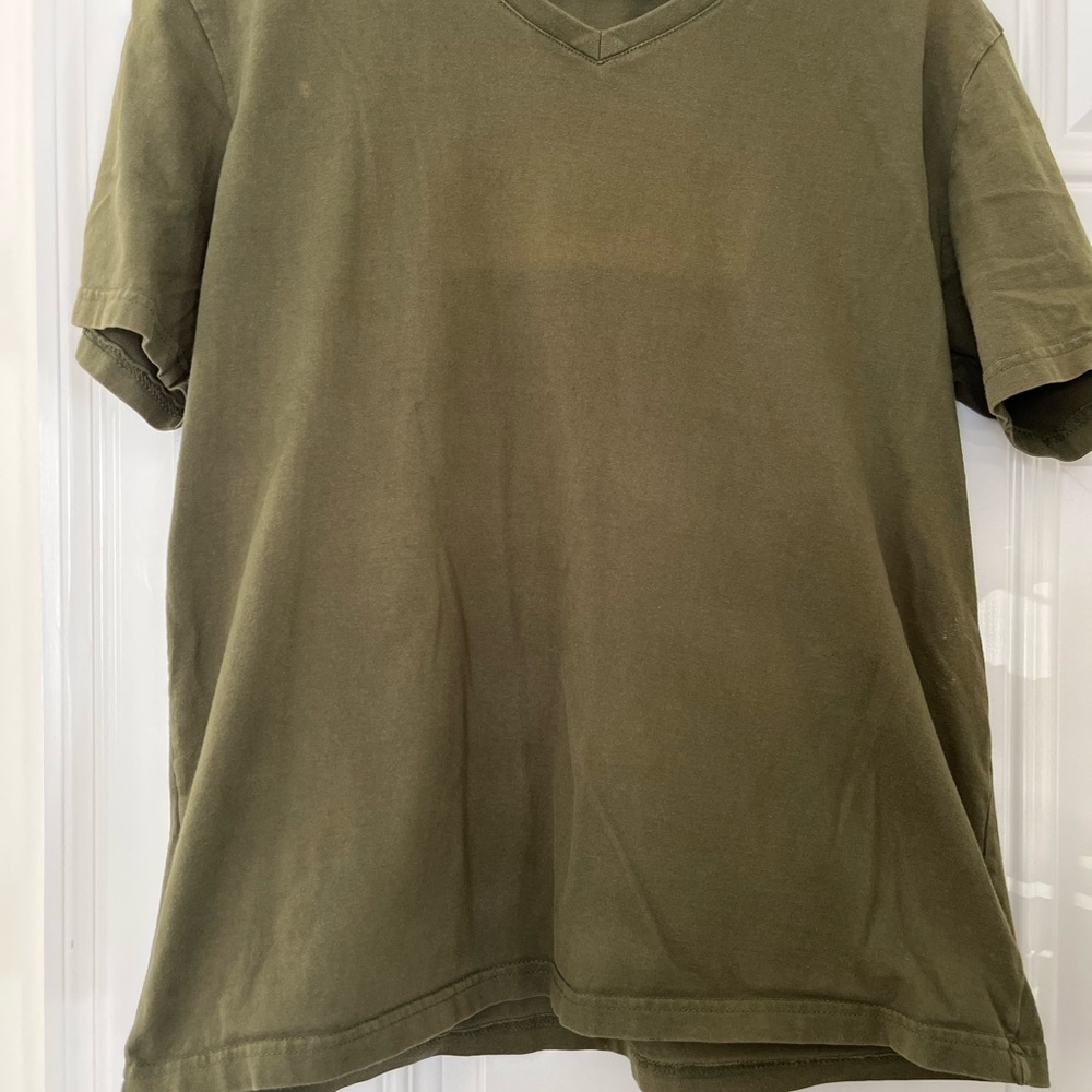 Olive Green V-Neck T-Shirt